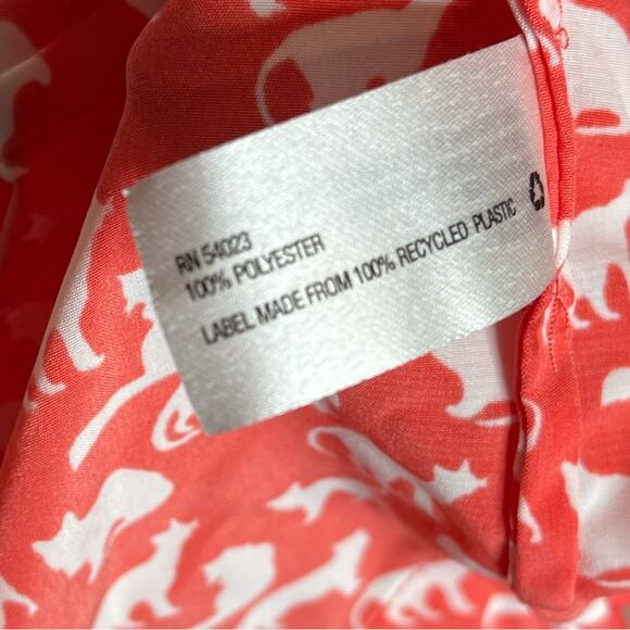 GAP Coral & White Kitty Cat Shift Dress Size Medium Novelty Print Summer - Picture 6 of 6